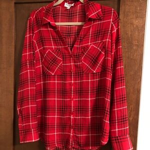 Red Plaid Button-Up Portofino Shirt